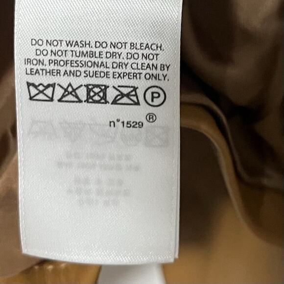 Ralph Lauren Womens Cropped Lambskin Trench‎ Coat Size M Tan Luxe MSRP $998 FLAW - Picture 12 of 16